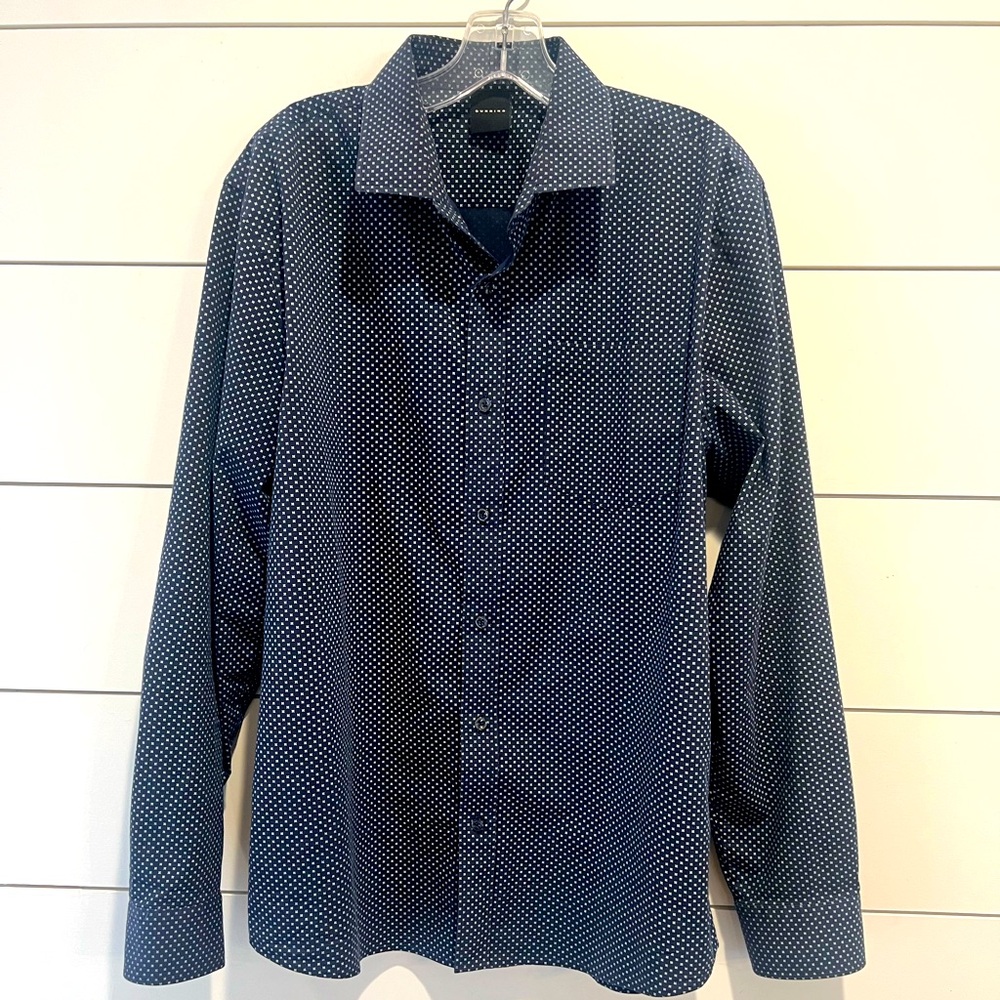Men's Blue Polka Dot Shirt by Dunning Golf